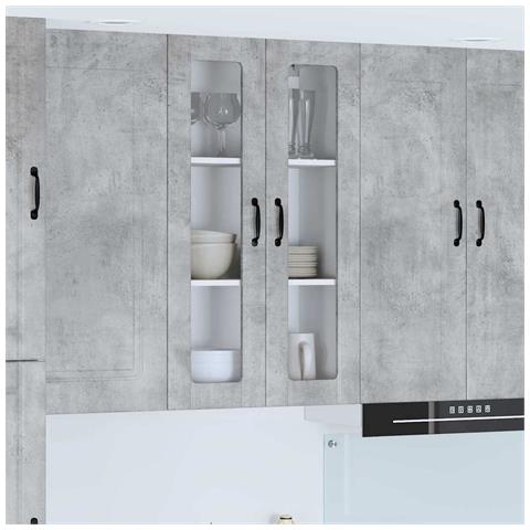Pensile cucina con lo scaffale Grigio cemento 60 x 31 x 100 cm - Foto 2
