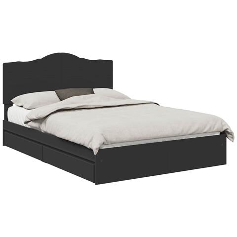 Letto con Contenitore Nero 140 x 190 cm Legno multistrato - Foto 1
