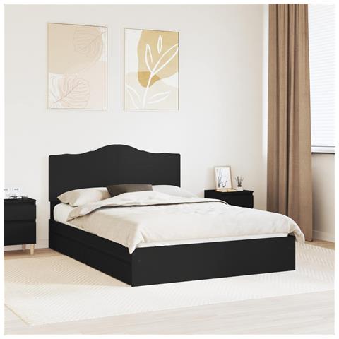 Letto con Contenitore Nero 140 x 190 cm Legno multistrato - Foto 2
