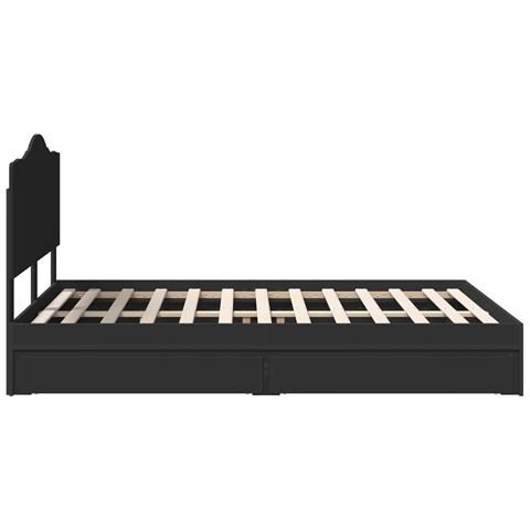 Letto con Contenitore Nero 140 x 190 cm Legno multistrato - Foto 9