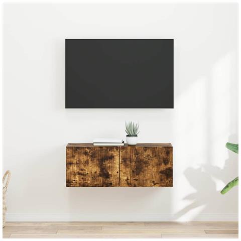Mobile TV da parete 2 pcs Rovere fumé 60 x 31 x 29.5 cm - Foto 2