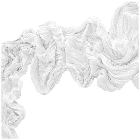Runner Da Tavolo In Poliestere Con Tessuto Arricciato - 90cm X 300cm - Decorazione Per Feste E Matrimoni White - Foto 1