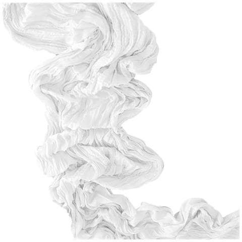 Runner Da Tavolo In Poliestere Con Tessuto Arricciato - 90cm X 300cm - Decorazione Per Feste E Matrimoni White - Foto 2