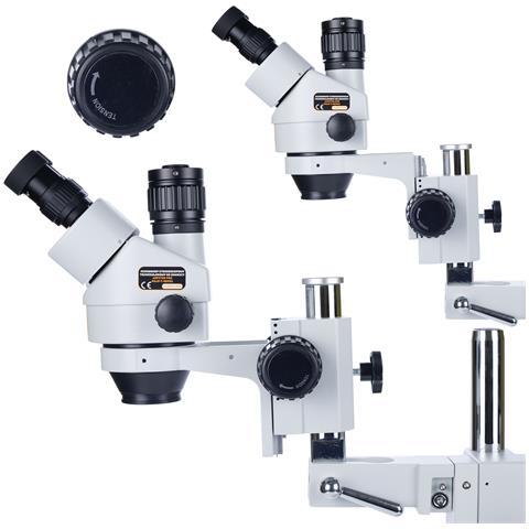 Mikroscopio Stereoscopico Trinoculare Jupiter Pro Msjp-t-sdms1 - Alta Qualità Ottica, Zoom 7x-45x | Oculare Wf10x / 20mm, Illuminatore 56xled | Uso Professionale - Foto 2