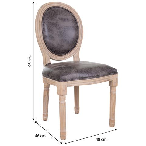 Sedia In Legno Imbottita Grigia 48x46x48/96h - Foto 8