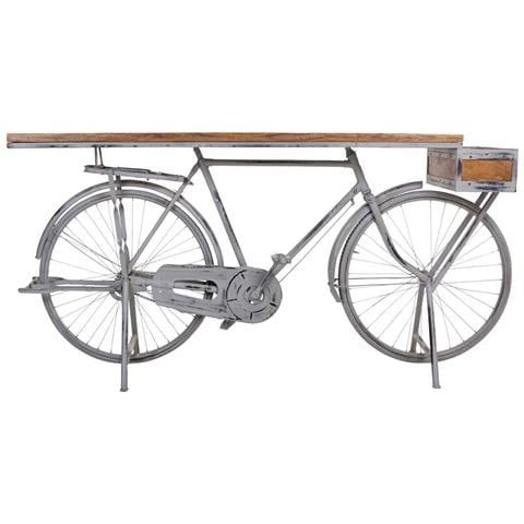 Mobile Da Ingresso In Legno E Metallo Laccato Argento 198x50x94h - Foto 2