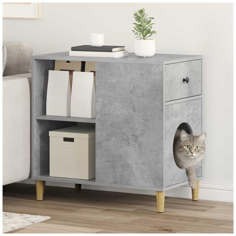 Casa per Gatti Calcestruzzo 72 x 42.5 x 70 cm Legno multistrato - Foto 2