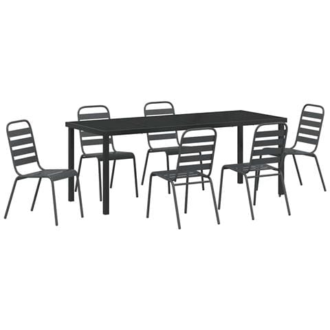 Set da Pranzo per Giardino 7 pcs Antracite - Foto 1