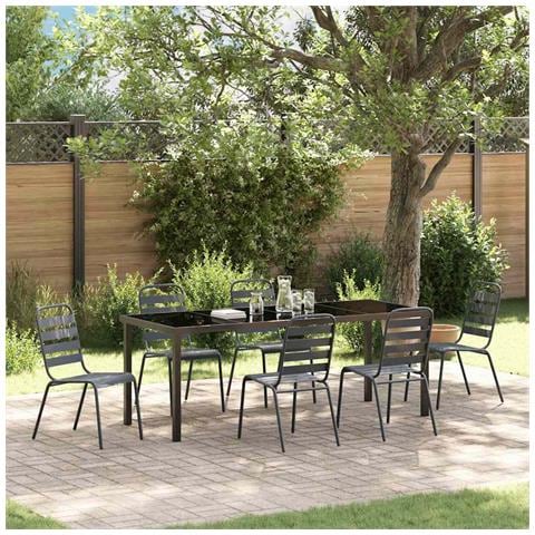 Set da Pranzo per Giardino 7 pcs Antracite - Foto 2