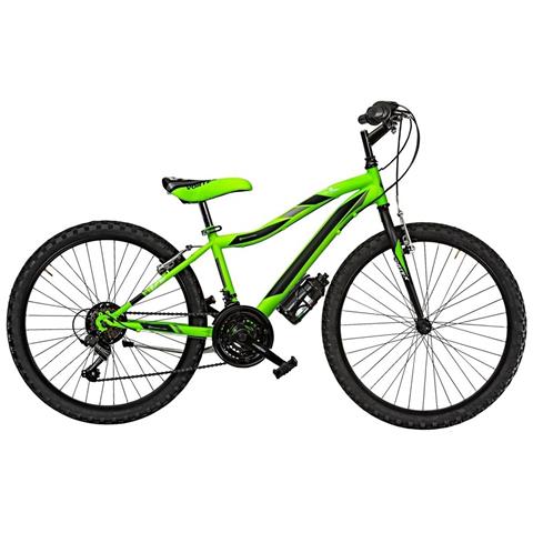 Bici Da Ragazzo Mountain Bike 24 Mtb Vortex Bicicletta Vx24 Cambio 18v - 38 Verde Nero Argento Opaco - Foto 1