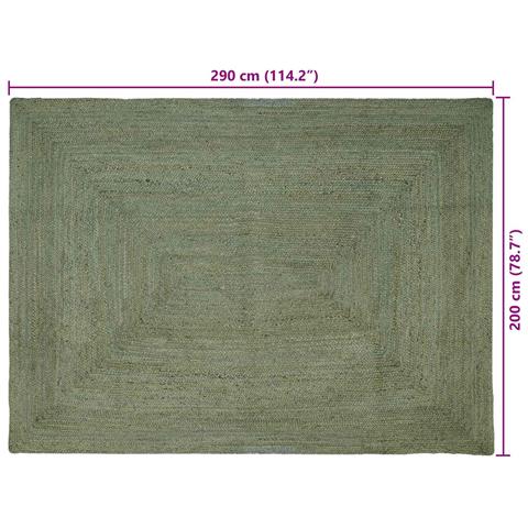 Tappeti per area Rettangolare Verde Oliva 200 x 290 cm Juta - Foto 7