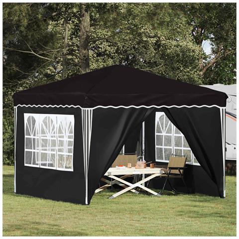 Tenda per feste a pop-up 288 x 288 x 245 cm Nero Tessuto Oxford - Foto 2