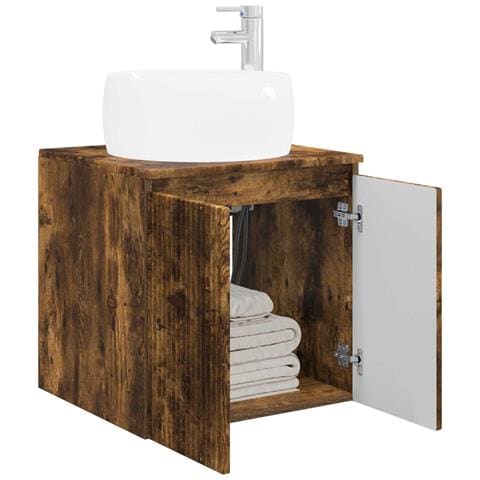 Mobile Lavabo da Parete Rovere Fumo 49,5 x 44,5 x 66 cm - Foto 2