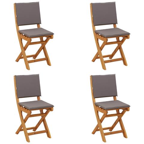 Sedie Bistro da Giardino 4 pcs Grigio Scuro 38 x 46 x 85 cm - Foto 1