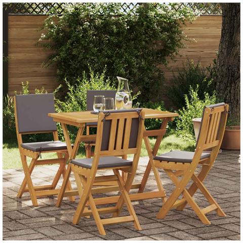 Sedie Bistro da Giardino 4 pcs Grigio Scuro 38 x 46 x 85 cm - Foto 2