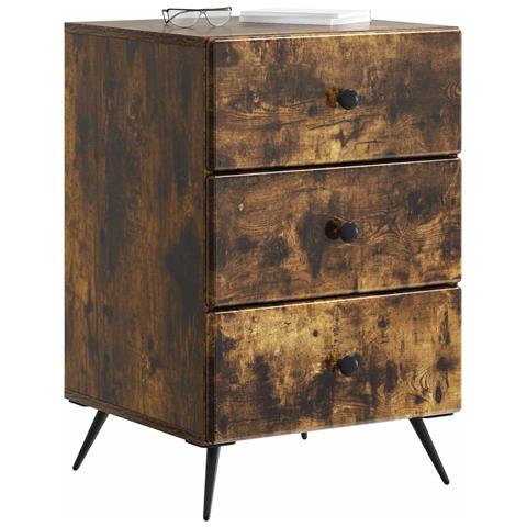 Armadio da Notte con cassetto Rovere Fumo 43 x 41 x 66,5 cm - Foto 2