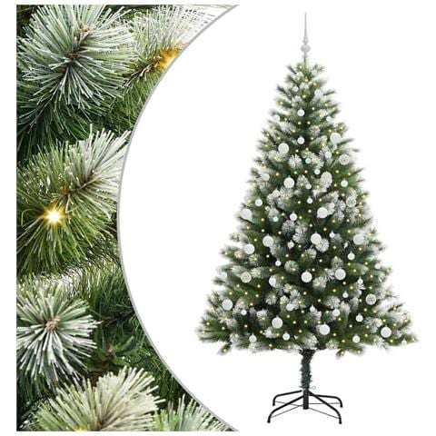 Albero di Natale artificiale con rami snodati e neve imbiancata - Foto 1