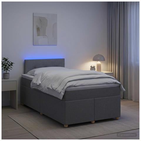Letto box spring con materasso Grigio Chiaro 120 x 200 cm - Foto 2