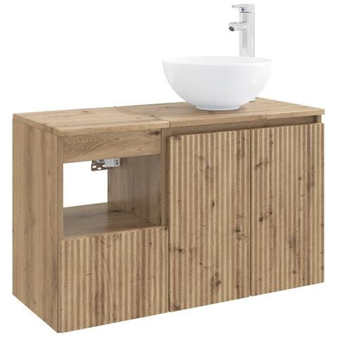 Set di mobili per il bagno 2 pz Rovere Artigianale - Foto 1
