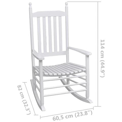 Sedia a Dondolo con Sedile Curvo Bianco in Legno - Foto 2