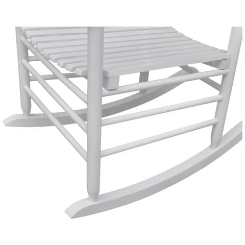 Sedia a Dondolo con Sedile Curvo Bianco in Legno - Foto 5