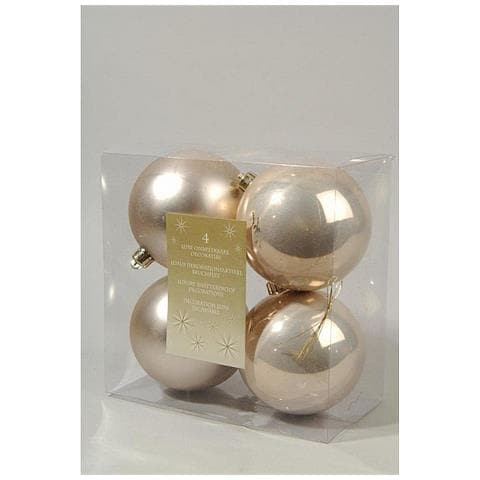 4 Palline Di Natale 10cm Perla Opaco / lucido Addobbi Decoro Albero - Foto 1