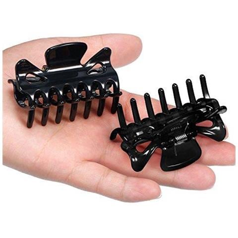 6 Clip Di Pezzi Di Capelli Di Plastica Artiglio Dei Capelli Delle Donne Claw Morsetti Tornante (nero)  - Foto 1