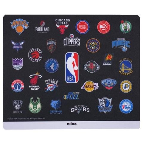 Mouse Pad NBA Black in Gomma Antiscivolo 25.5 x 21 cm Colore Nero - Foto 1
