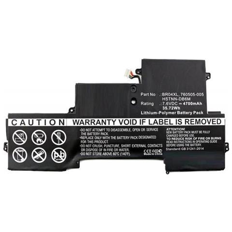 Mbxhp-ba0118 Ricambio Per Laptop Batteria (laptop Battery For Hp 32wh - Li-pol 7.6v 4200mah Black, - 32wh Li-p - Foto 1