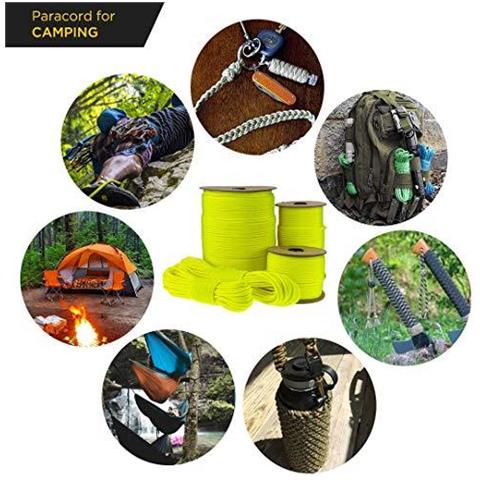 Paracord 550 Del Cavo Dei Paracadute Tipo Iii Mil-spec 7 Fili Survival (sofit Giallo 30 M)  - Foto 2