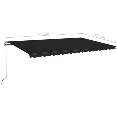 Tenda da Sole Retrattile Automatica 500x350 cm Antracite - Foto 8