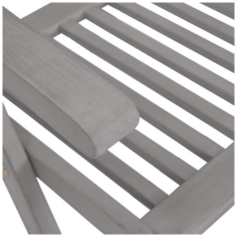 Sedie Giardino Reclinabili 8pz Cuscini Massello Acacia Grigio - Foto 10