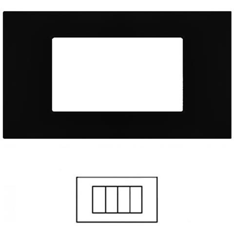 Placca 2 3 4 7 Posti Nera Vimar Plana Compatibile - Foto 1