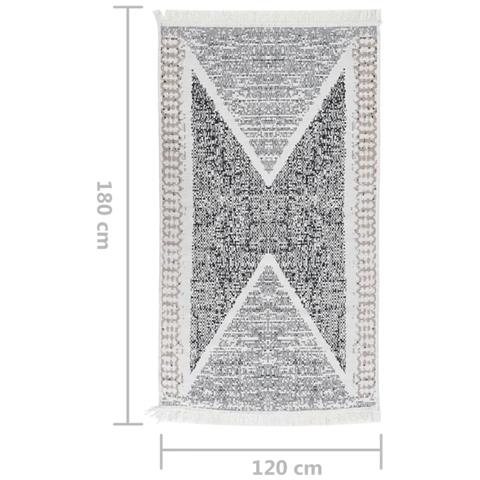Tappeto Nero e Grigio 120x180 cm in Cotone - Foto 7