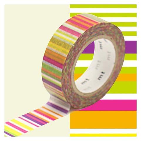 Nastro Adesivo Decorativo Multi Linee Colori - 1,5 Cm X 7 M - Foto 1
