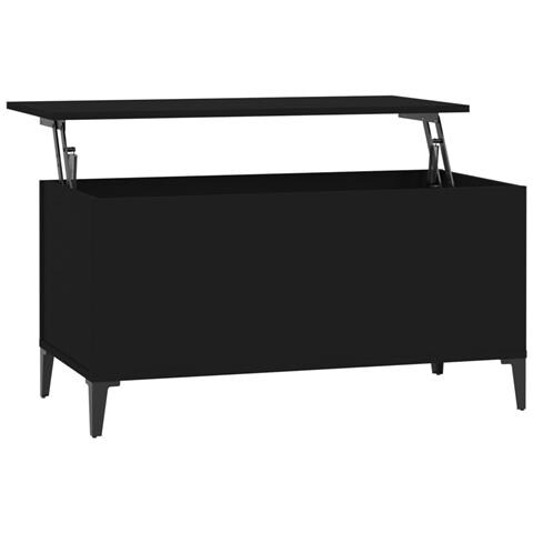 Tavolino Da Salotto Nero 90x44,5x45 Cm In Legno Multistrato - Foto 1