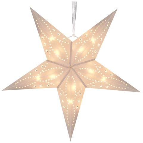 Set Di 2 Stelle Led Carta Bianco Brillante 45 Cm Motti - Foto 7