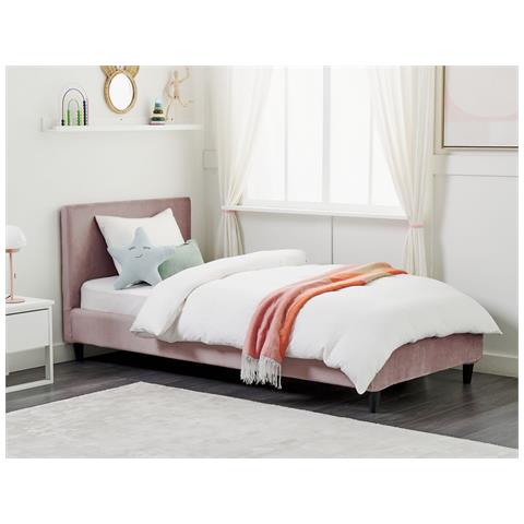 Letto Velluto Fitou 90 X 200 Cm Rosa - Foto 1