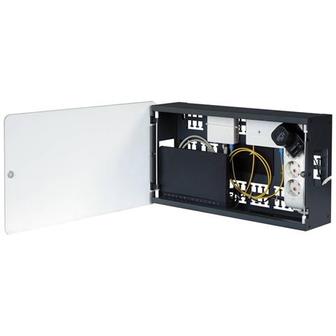 Box Per Dispositivi Home Con Porta In Vetro Nera 465x122x265mm Wi-fi Box - Foto 1