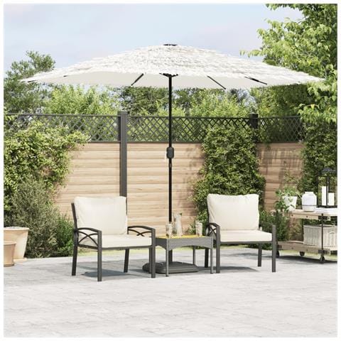 Ombrellone Giardino Con Palo In Acciaio Bianco 300x200x250 Cm - Foto 1