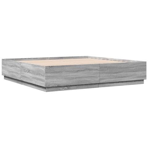 Giroletto Luci Led Grigio Sonoma 200x200 Cm Legno Multistrato - Foto 3