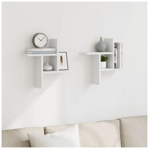 Mensole A Muro 2 Pz Bianche 38x12x38 Cm In Truciolato - Foto 3