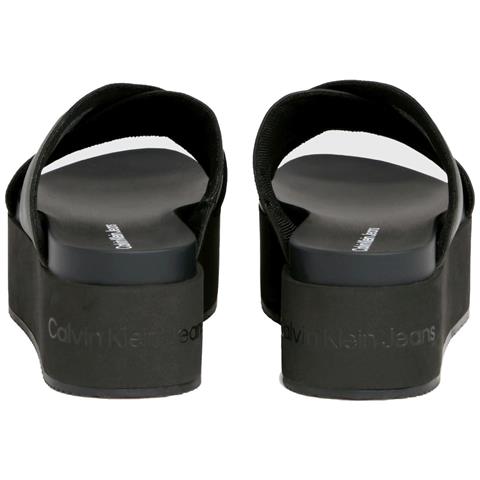 Flatform Cross Slippers Ciabatte Pelle Scarpe Donna Nero Eu 39, Yw0yw01349 0gt - Foto 3