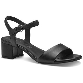 Tamaris Sandali Donna 28222-42, Pelle Morbida, Tacco Piatto 4 Cm, Comodi Per Tutti I Giorni - Nero 39