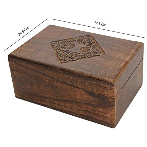 Scatola Per Gioielli In Legno Con Motivo Celtico - Eleganza E Stile 20.5x12.5x6 Cm - Foto 4