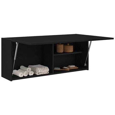 Mobile Da Bagno A Parete Nero 100x25x40 Cm In Truciolato - Foto 1