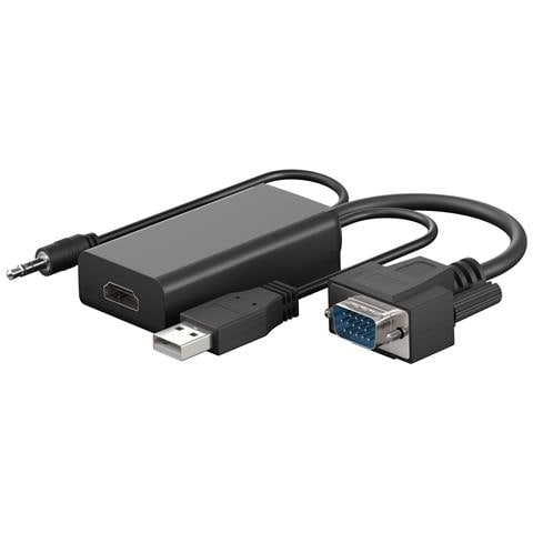 61259 cavo e adattatore video 0,16 m VGA (D-Sub) + 3.5mm + USB Type-A HDMI Nero - Foto 1