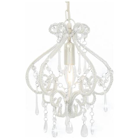 Lusso Casadino - Lampadario Con Perle Bianco Rotondo E14 - Foto 2