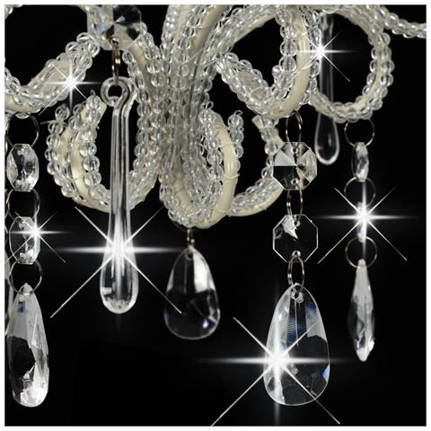 Lusso Casadino - Lampadario Con Perle Bianco Rotondo E14 - Foto 6