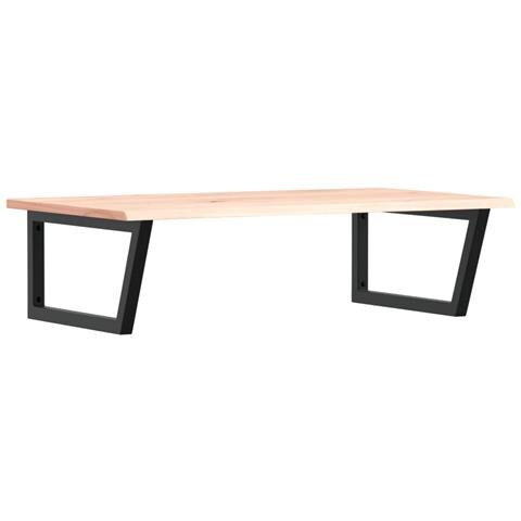 Ripiano A Parete Per Lavabo In Acciaio E Massello Di Rovere - Foto 1